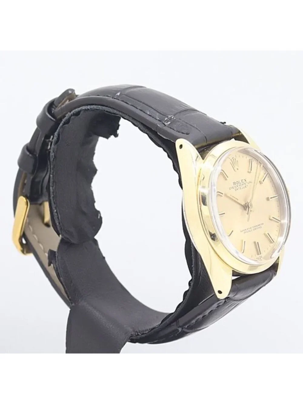 Rolex Oyster Perpetual Automatic Winding Gold Dial Watch